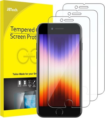 3-Pack Screen Protector for iPhone SE 3 (2022 3rd Edition) Tempered Glass Film