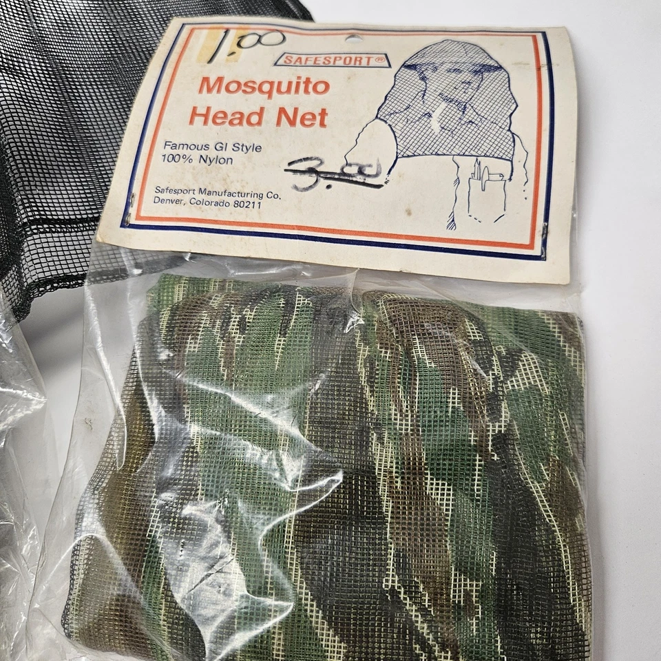 Lot Of 3 VTG Duck Camo Head Net GI Style Tiger stripe NIP Hunting No see ems - Image 3 of 4