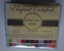 Elegant Comfort Light Blue King Sheet Set