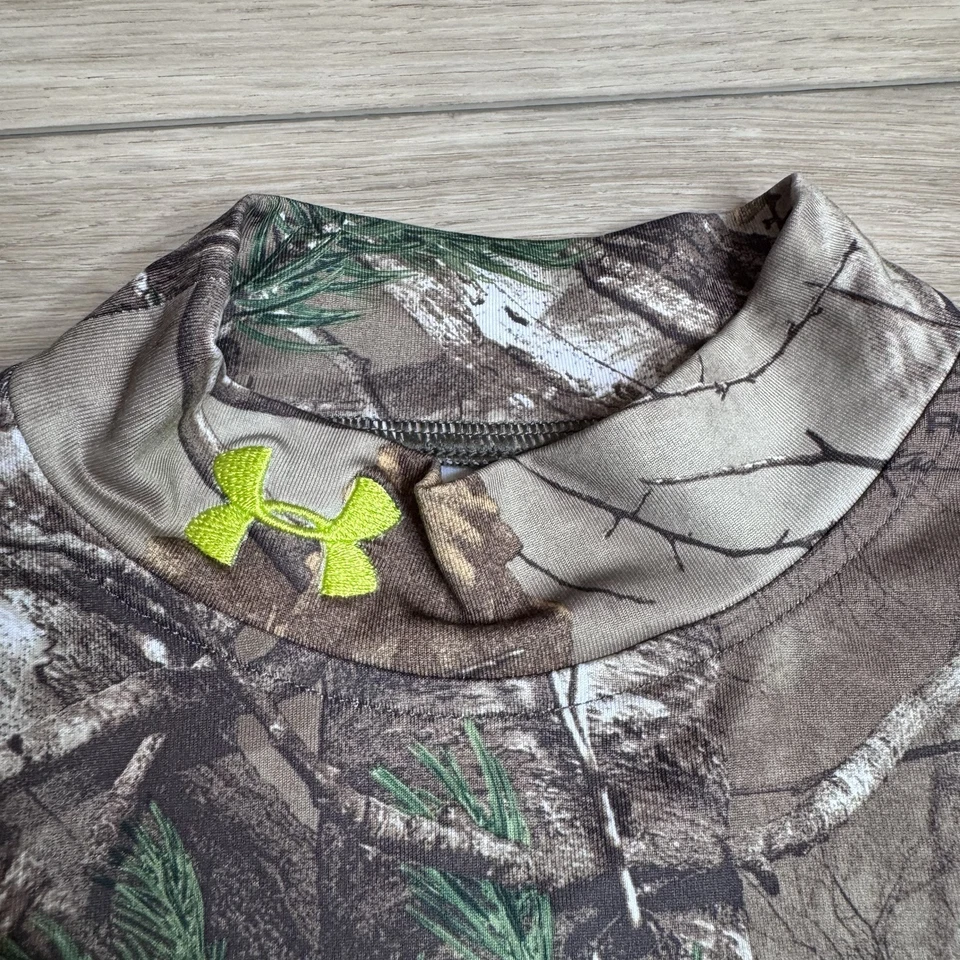 Under Armour Youth Shirt Large YLG Camouflage Mossy Oak Hunting Long Sleeves - Image 2 of 4