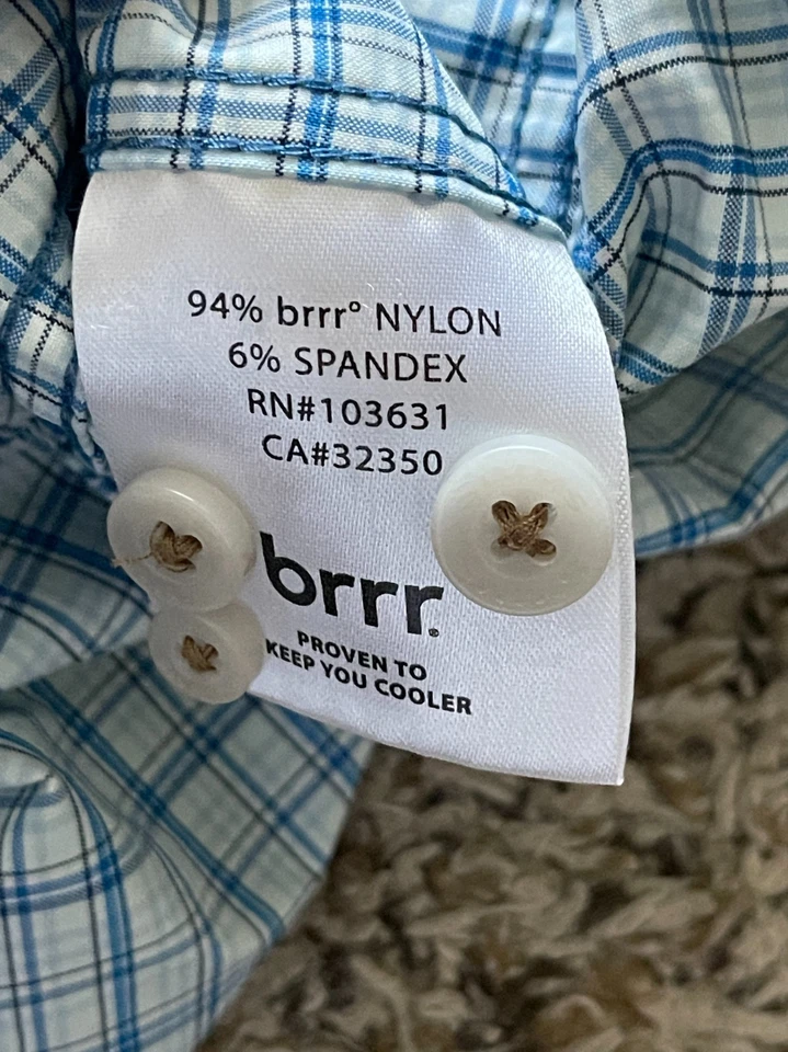 Simms Shirt Mens Medium brrr Blue Plaid Button Up Fishing - Image 4 of 4