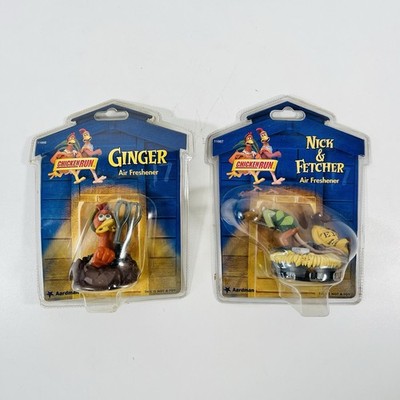Aardman Chicken Run Ginger + Nick & Fetcher Lufterfrischer versiegelt 1999 Konvolut