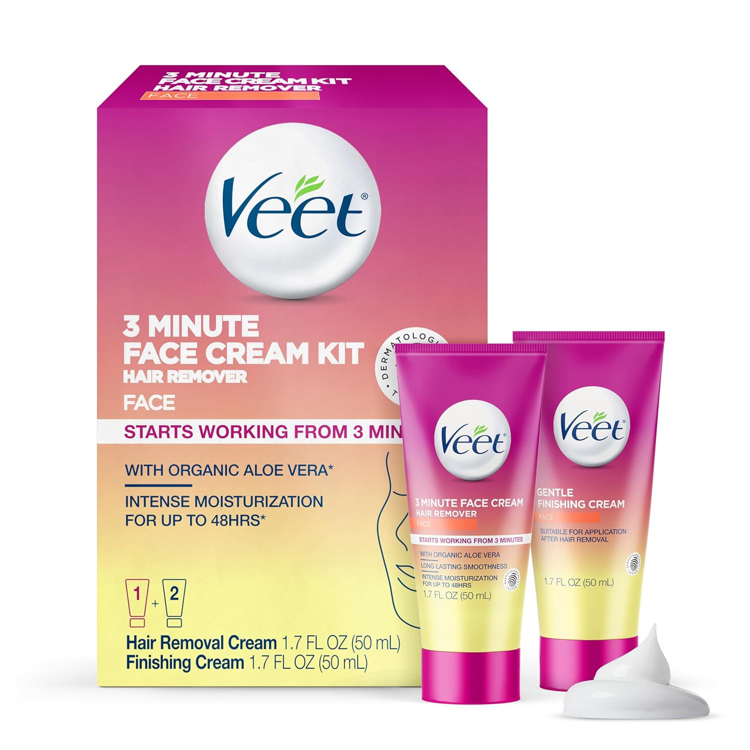 3 Minute Facial Hair Removal Cream for Women, Depilatory Cre