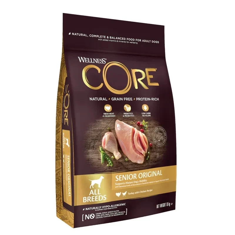 Wellness CORE Original Senior Dry Dog Food (Turkey with Chicken) 1.8Kg, 10Kg