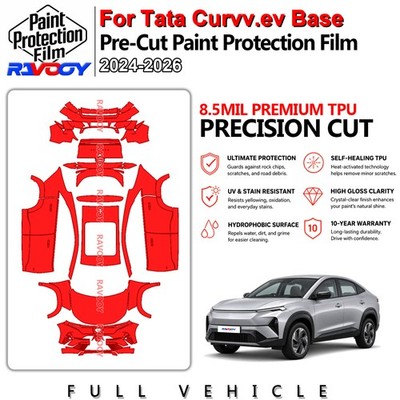 For Tata Curvv.ev Base 2024-2026 Precut Paint Protection Film PPF TPU 8.5Mil Kit