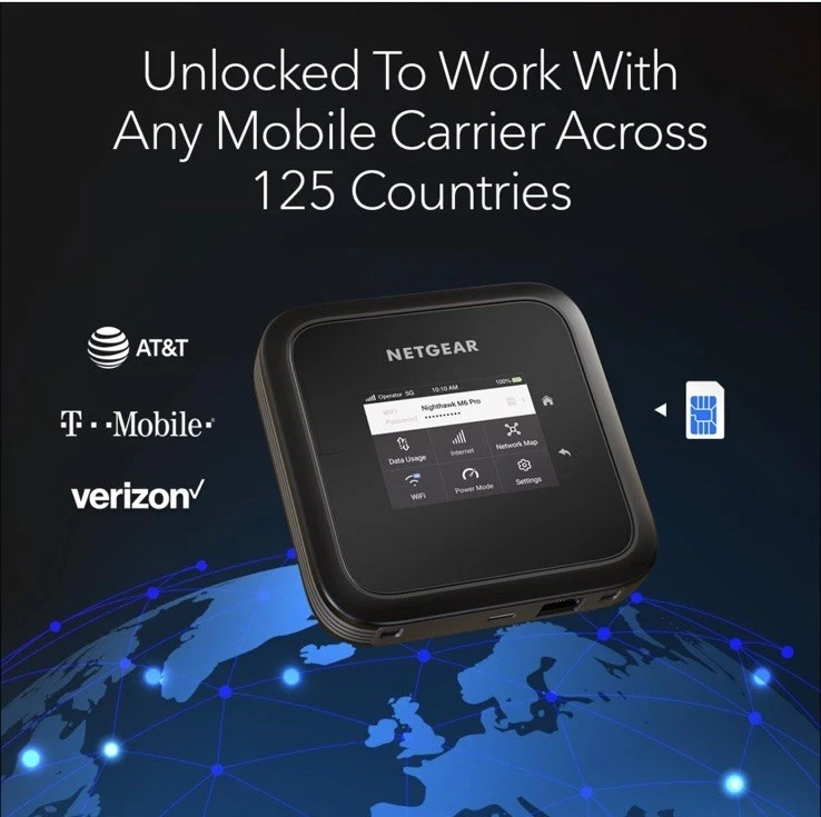 NETGEAR Nighthawk M6 Pro 5G Mobile Hotspot 8Gbps Unlocked Travel WiFi Router - Image 4 of 4