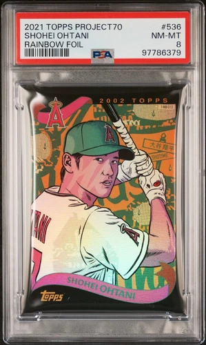 2021 TOPPS PROJECT70 RAINBOW FOIL #536 SHOHEI OHTANI 25/70 PSA 8