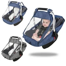 BLUE Car Seat Rain Cover Universal Baby Stroller And Car Seat Cover Waterproof