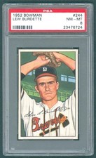 1952 Bowman #244 Lew Burdette Braves Boston 