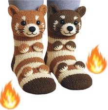 3D Knit Animal Socks, Plush Animals Hug Sock, Ultra Soft  Warm for Christmas 