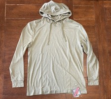 NWT Burlebo Men  s Performance Hoodie M Medium Green Long Sleeve Lightweight