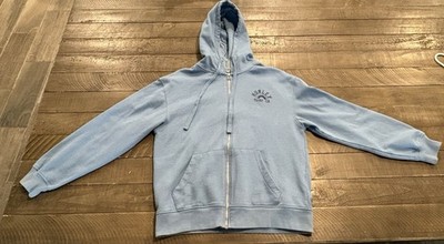 Hurley Surf Co. Zip Up Hoodie Jacket - Light Blue Sweatshirt Zippie Coat - SZ M
