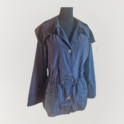 LE TEMPS D'UN REGARD Windjacke Regenjacke Jacke Mantel mit Kapuze - Gr. 38 