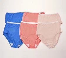 Breezies Set of 6 Original Cotton Brief Panties Fashion Pack 12 New