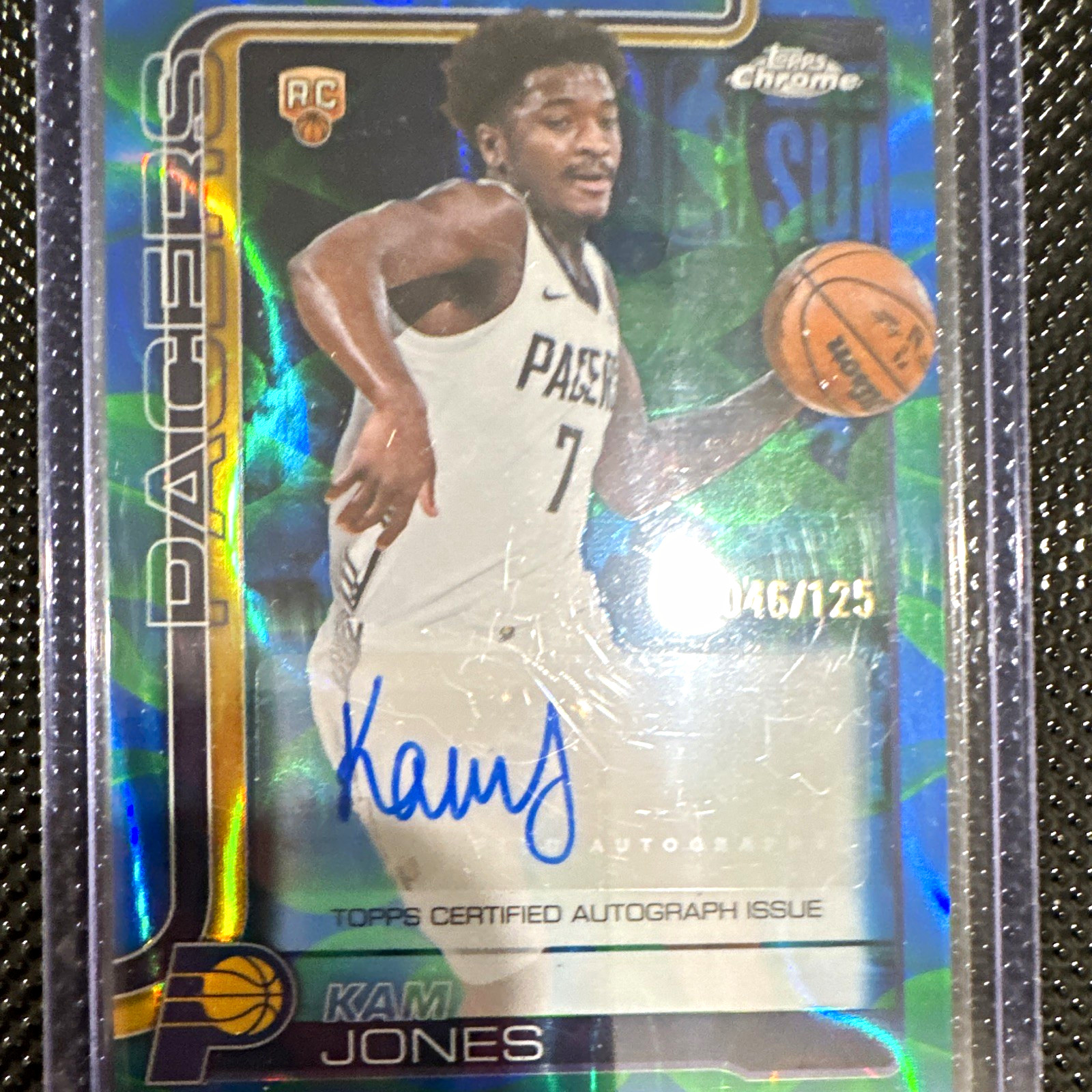 Topps 2025-26 Chrome Rookie Autographs Kam Jones TCAR-KJ Green Refractor /99