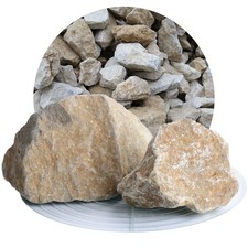 Kalk Ziersplitt 25 kg beige 60-120 mm Kalksplitt Yellow Sun Splitt Kies Zierkies