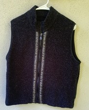 Harley-Davidson Black Sherpa Fleece Zip Vest Men's Medium "An American Legend"