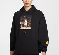 Nike Kobe Mens Dri-FIT Fleece Pullover Basketball Hoodie Black White IO9562-010