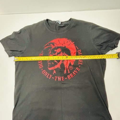 Camiseta con gráfico de cabeza con logotipo Diesel para hombre negra manga corta 100 % algodón - Imagen 8 de 10