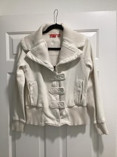 Puma Womens Size Medium Cream White Fleece Mo...