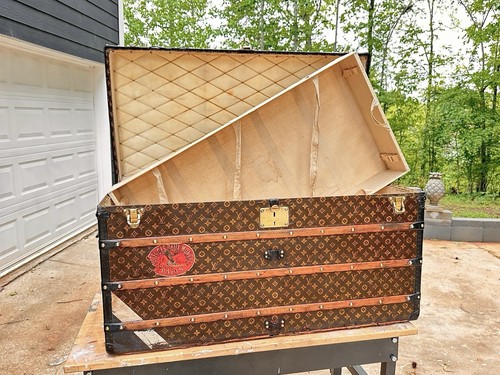 Antique Louis Vuitton Monogram Trunk Chest