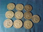 10-US Coins SILVER  FRANKLIN HALF DOLLARS 5.00$ Face Value Various Dates Lot 2