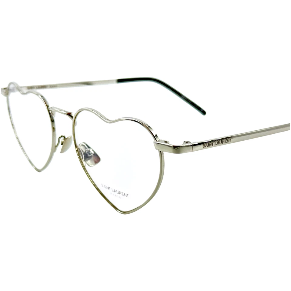 Marco de gafas de metal para mujer Saint Laurent SL301 Lou Lou 002 plateado 52-17 con estuche Foto 2 de 4