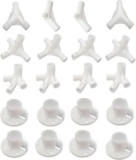 20Pcs White Tent Replacement Spare Parts, Canopy Fitting, Spare Parts for 10'X30