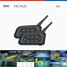 V4C Football Referees Intercom Bluetooth Waterproof FM Radio Armband Headset 2pC