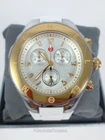 NEW Michele Jelly Bean Tahitian White Two Tone Gold & Silver Watch MWW12F000094