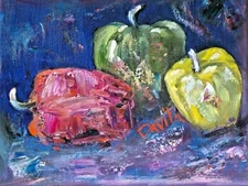 Original collectable "Garden Fresh" impressionistic oil painting by Davila 8x10"