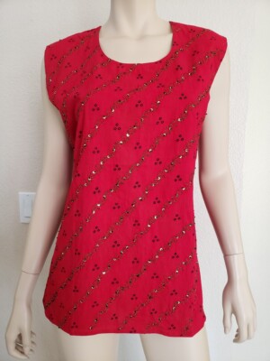 トップス theredthread message tank red s-l400.jpg