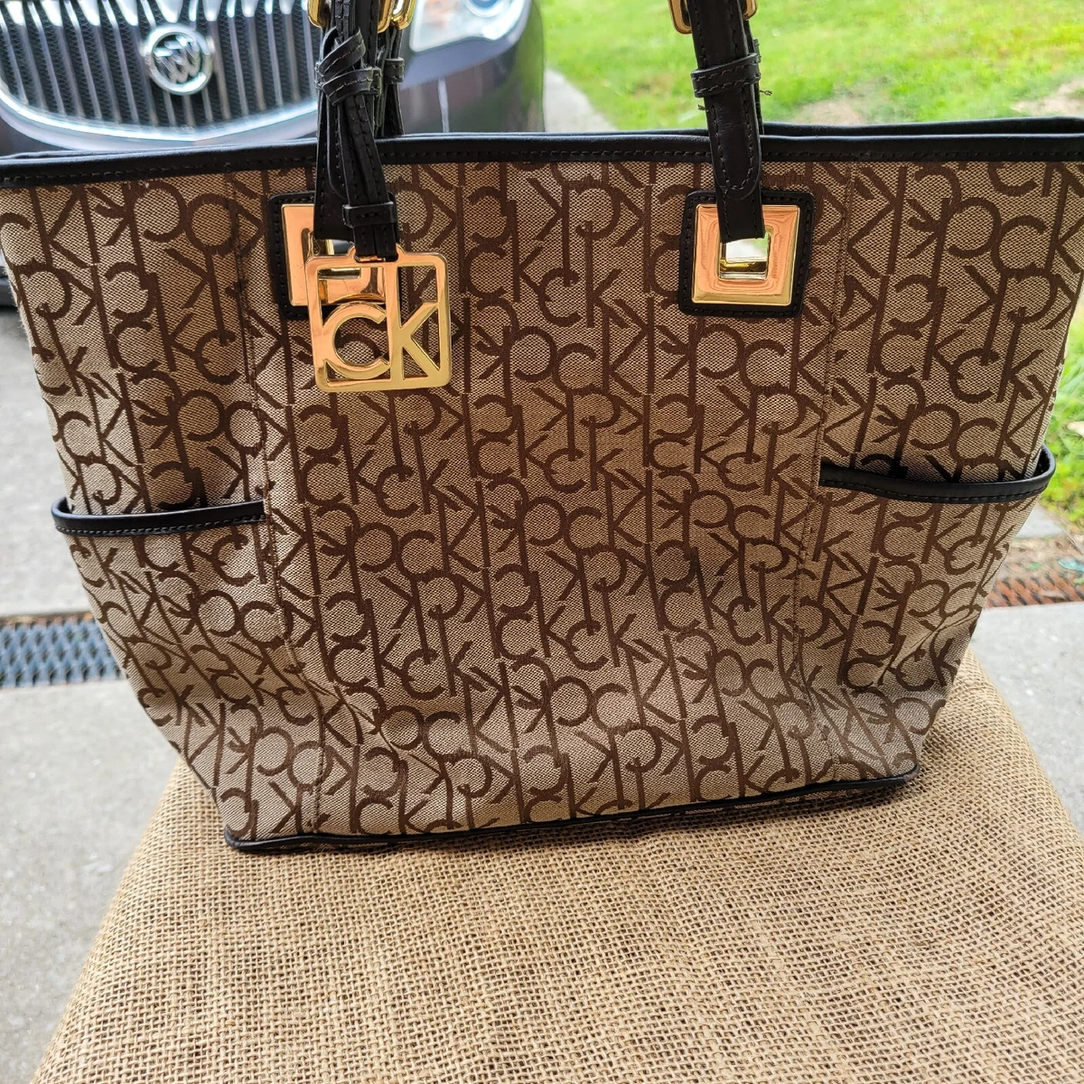 Calvin Klein, Bags, Brown Calvin Klein Monogram Tote Purse