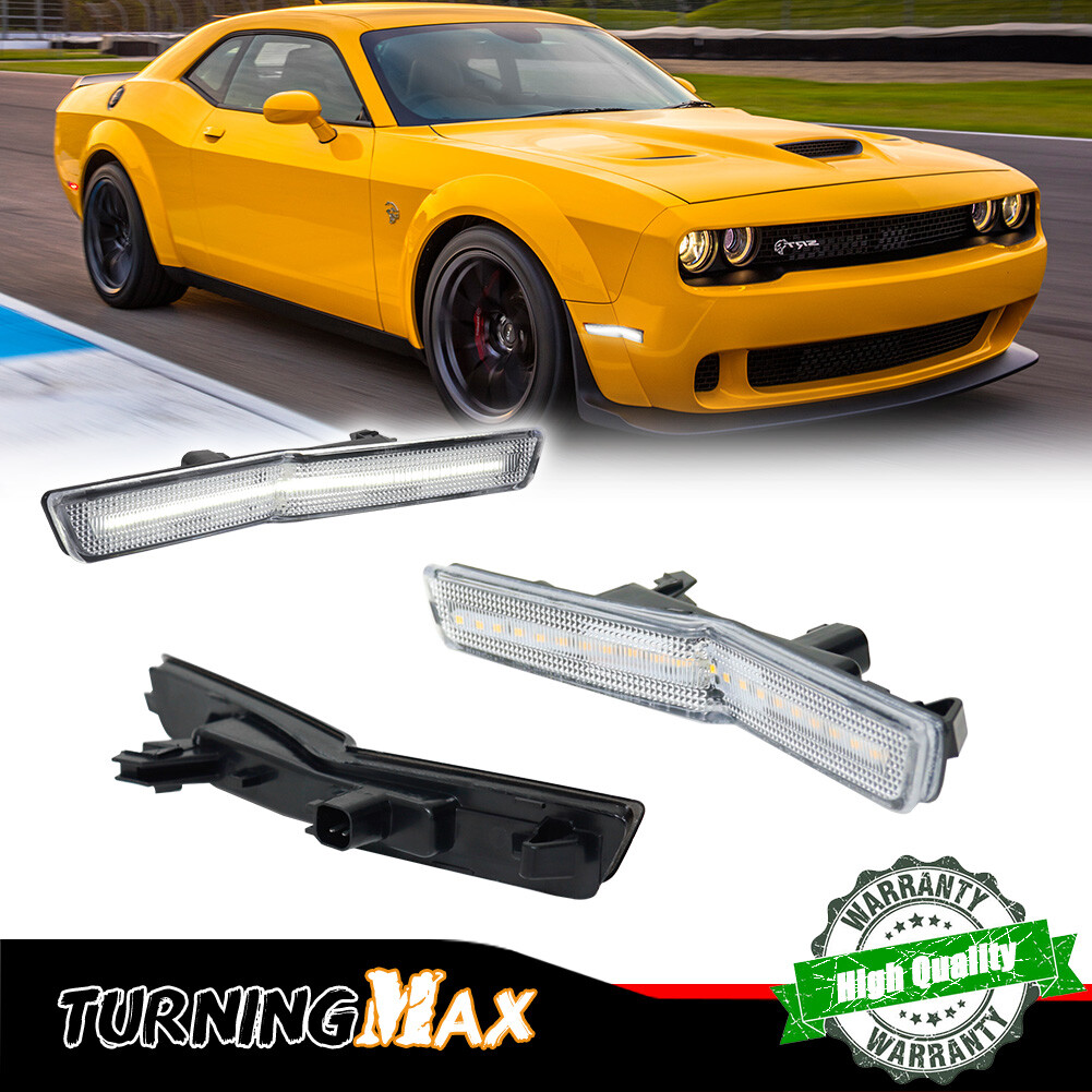 For Dodge Challenger SRT Widebody RT 18-22 Clear White LED Side