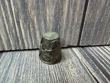 Antique Metal Thimble With Detailed Engraving Design