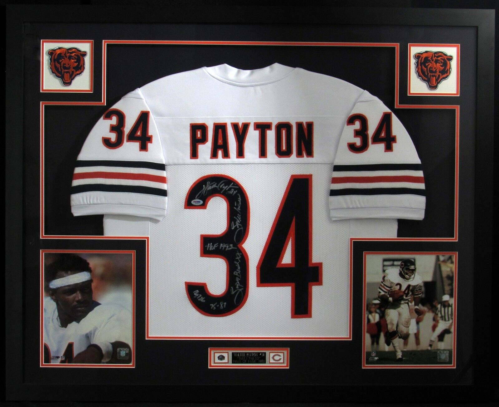 Walter Payton Manufacturer OFFicial shop Signed Heavily San Diego Mall Inscribed STATS Bears Jerse Chicago