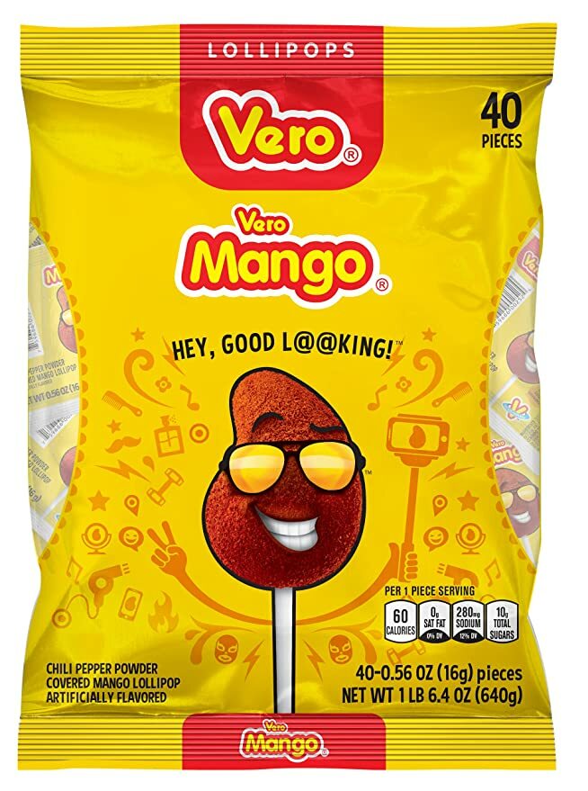 Piruleta Mexicana Mango Vero Picosito Caramelo Con Chile 40 Piezas