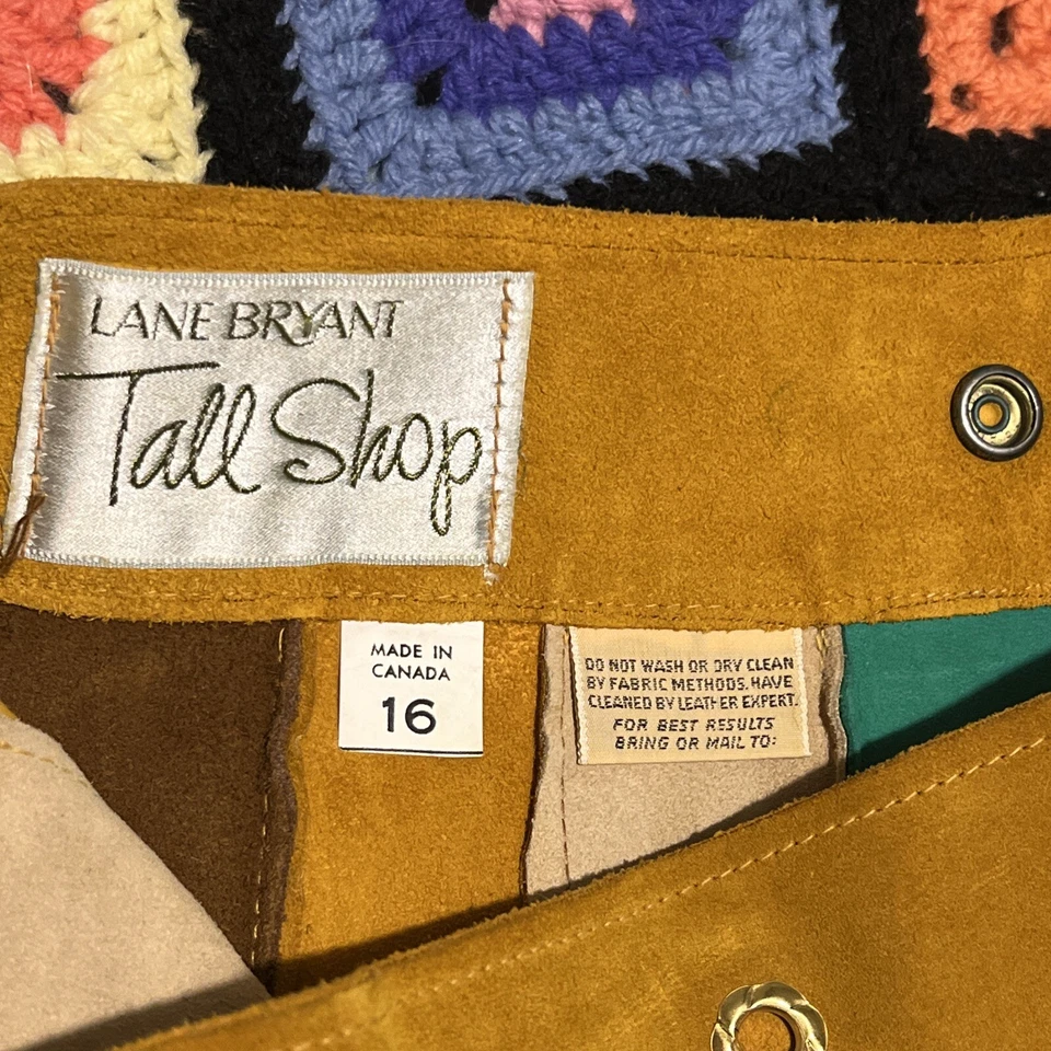 Винтажная кожаная замшевая юбка 60/70-х годов в идеальном состоянии Mod/It Girl Lane Bryant W 31"" - Изображение 3 из 4