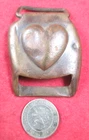 VINTAGE BRASS CIVIL WAR  HORSE HEART  BRIDLE HARNESS TACK ROSETTE BUCKLE/ sleep