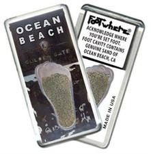 Ocean Beach FootWhere® Souvenir Fridge Magnet. Made in USA