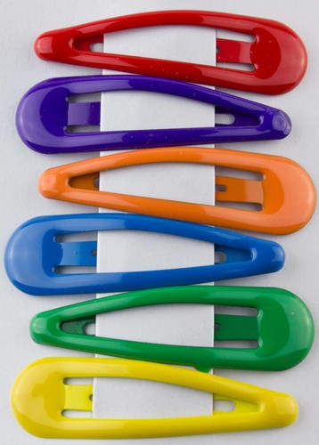 Snap Hair Clip Plain Colourful Bendy Click Clack Hair Slides Girls Hair Snappy - Picture 12 of 37