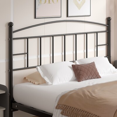 King Size Metal Bed Frame Bed Headboard Only, Bedroom, Durable Black