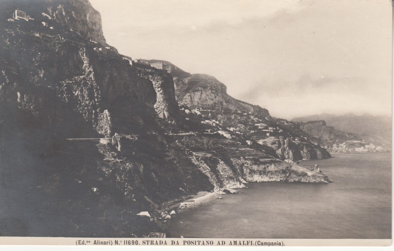 Amalfi, Campania ITALY. Positano street in Amalfi. Strada di Positano. Vintage