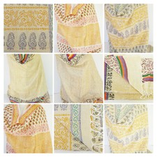 6 WHOLESALE LOT INDIA FOLKART KHADI SCARF SCARVES SHAWL 96"X36" : SET OF 6