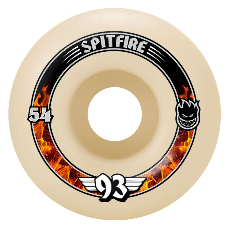 Spitfire Skateboard Wheels 54mm F4 Soft Sliders 93A Radials Natural