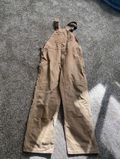 Vintage Carhartt Overalls Men  s 40x32 Double Knee Duck Canvas Blanket Lined Bibs