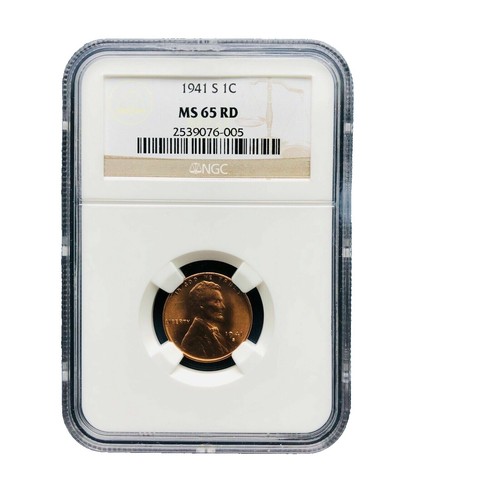 Beautiful 1955-D 1C Lincoln Wheat Penny Cent NGC MS 65 RD 1537890