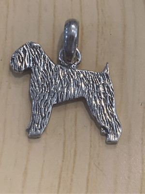 .925 Bouvier de Flandes Herde Hund Sterling Silber Schmuck Charm #Hund