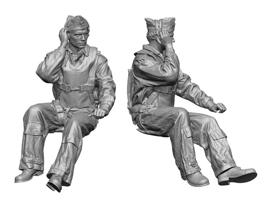 1/48 Legend Production WW2 US Bomber Pilot & Copilot Set #LF4810
