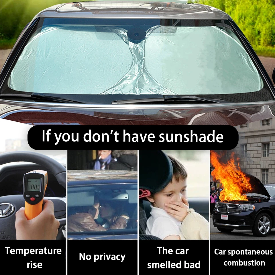 For Cadillac Accessories Car Large Windshield Sun Shade UV Block Shield Cover - Image 2 of 4